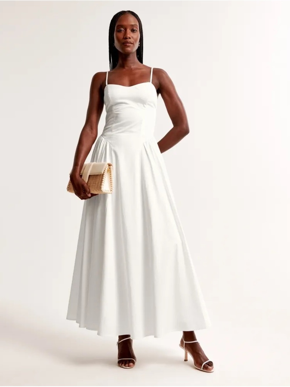 Abercrombie & Fitch Dipped Waist Sweetheart Maxi Dress